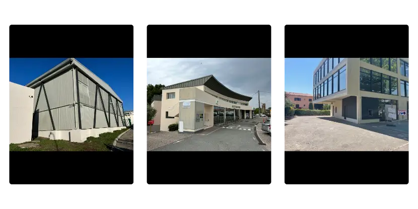 Mise en peinture du bardage d’un complexe sportif et ravalement de façade d’une agence bancaire